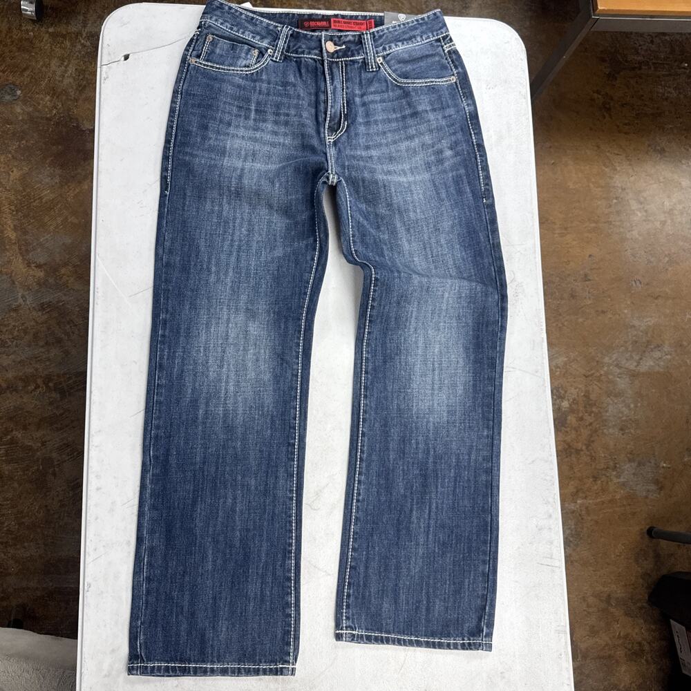 Rock & Roll Denim Double Barrell Straight Relaxed Jeans Dark Blue Mens Size 32